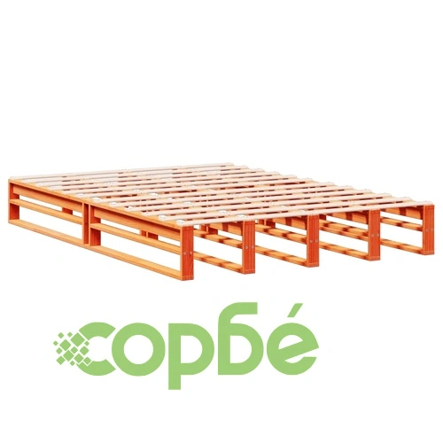 Легло с етажерка за книги, без матрак, 140x190 см, дърво масив ➤ топ цена ➤ sorbe.bg