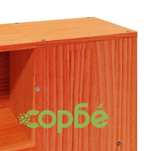 Легло с етажерка за книги, без матрак, 140x190 см, дърво масив ➤ топ цена ➤ sorbe.bg