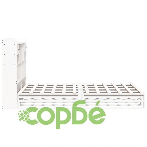 Легло с етажерка за книги, без матрак, 140x190 см, бор масив ➤ топ цена ➤ sorbe.bg