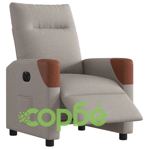 Електрически реклайнер стол, таупе, текстил ➤ топ цена ➤ sorbe.bg