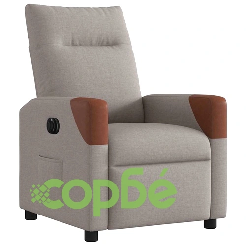 Електрически реклайнер стол, таупе, текстил ➤ топ цена ➤ sorbe.bg