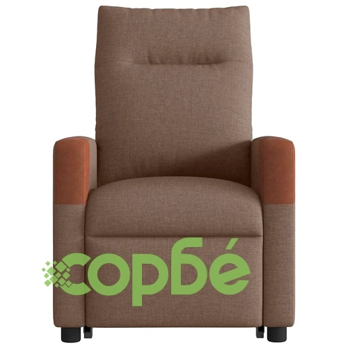 Електрически изправящ реклайнер стол, кафяв, текстил ➤ топ цена ➤ sorbe.bg