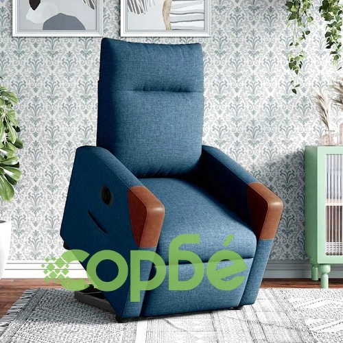 Електрическа стойка нагоре Реклинер стол Синя тъкан ➤ топ цена ➤ sorbe.bg