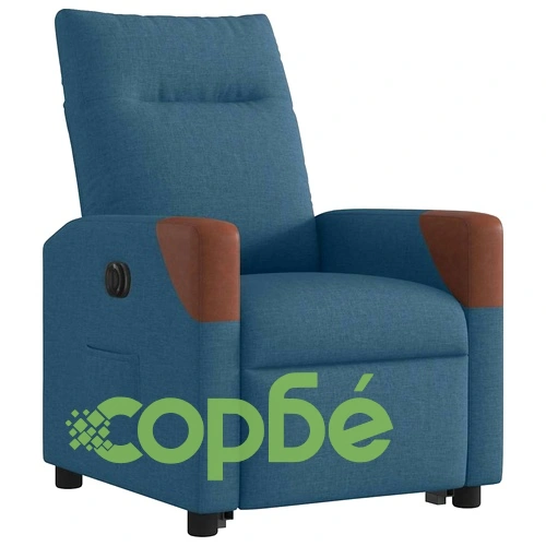 Електрическа стойка нагоре Реклинер стол Синя тъкан ➤ топ цена ➤ sorbe.bg