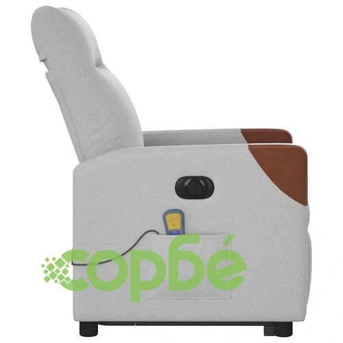 Електрически изправящ масажен реклайнер стол облачносив текстил ➤ топ цена ➤ sorbe.bg