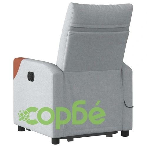 Електрически изправящ масажен реклайнер стол светлосив текстил ➤ топ цена ➤ sorbe.bg