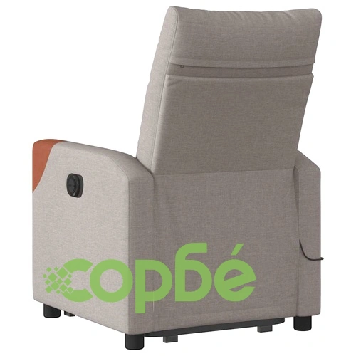 Електрически изправящ масажен реклайнер стол таупе текстил ➤ топ цена ➤ sorbe.bg