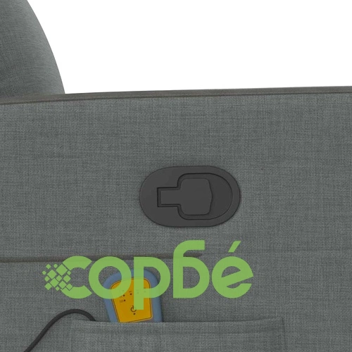 Изправящ масажен реклайнер стол,тъмносив, текстил ➤ топ цена ➤ sorbe.bg