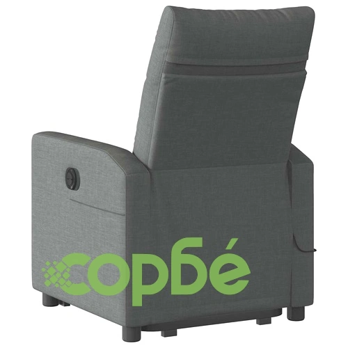 Изправящ масажен реклайнер стол,тъмносив, текстил ➤ топ цена ➤ sorbe.bg