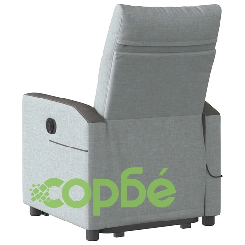 Електрически изправящ масажен реклайнер стол светлосив текстил ➤ топ цена ➤ sorbe.bg