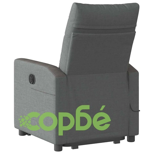 Електрически изправящ масажен реклайнер стол тъмносив текстил ➤ топ цена ➤ sorbe.bg