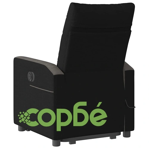 Електрически изправящ масажен реклайнер стол черен текстил ➤ топ цена ➤ sorbe.bg