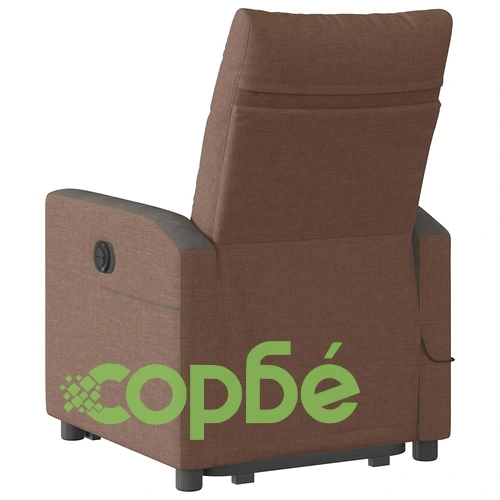 Електрически изправящ масажен реклайнер стол кафяв текстил ➤ топ цена ➤ sorbe.bg