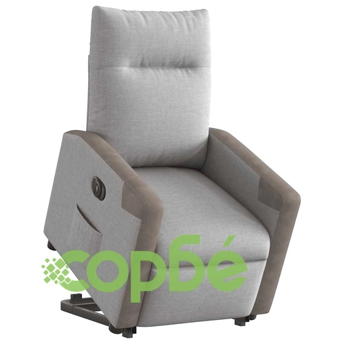 Електрически изправящ реклайнер стол, облачно сив, текстил ➤ топ цена ➤ sorbe.bg