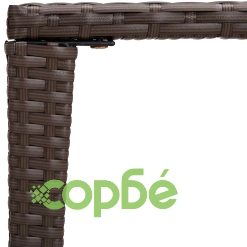 Градински стифиращи маси, 3 бр, кафяви, полиратан ➤ топ цена ➤ sorbe.bg