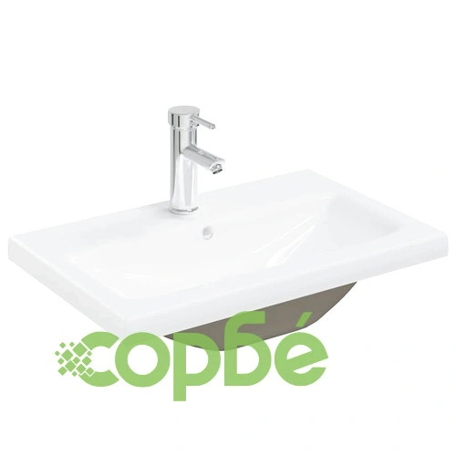 Шкаф за мивка за баня с вградена мивка и смесител Бетон сив ➤ топ цена ➤ sorbe.bg