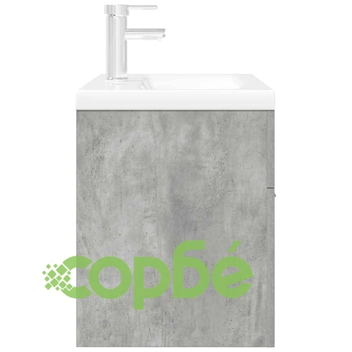 Шкаф за мивка за баня с вградена мивка и смесител Бетон сив ➤ топ цена ➤ sorbe.bg