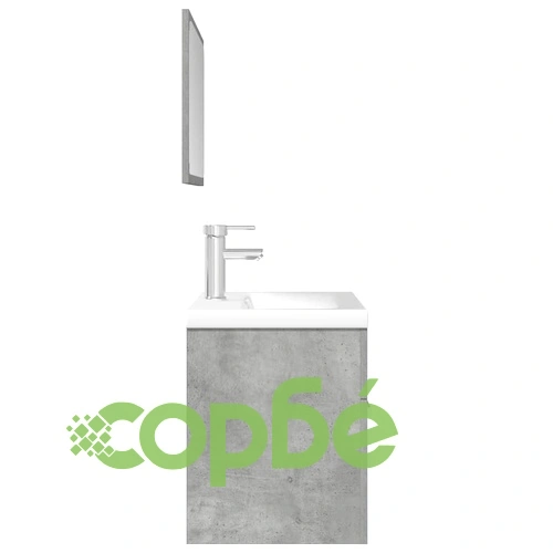 Комплект мебели за баня от 3 части бетонно сив инженерно дърво ➤ топ цена ➤ sorbe.bg