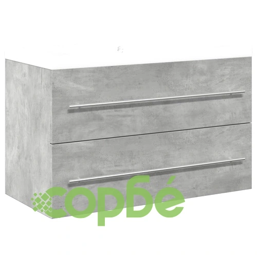 Комплект мебели за баня от 2 части бетонно сив инженерно дърво ➤ топ цена ➤ sorbe.bg