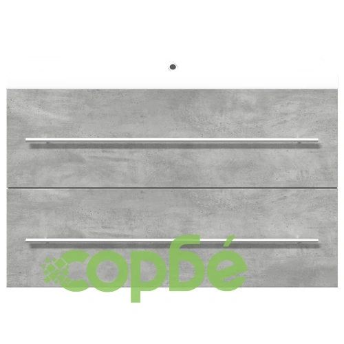 Комплект мебели за баня от 2 части бетонно сив инженерно дърво ➤ топ цена ➤ sorbe.bg