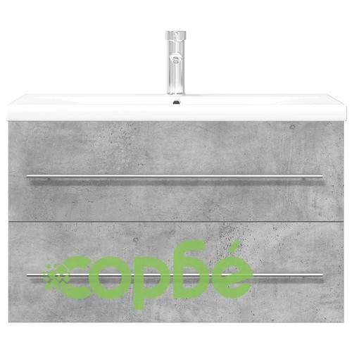 Комплект мебели за баня от 2 части бетонно сив инженерно дърво ➤ топ цена ➤ sorbe.bg