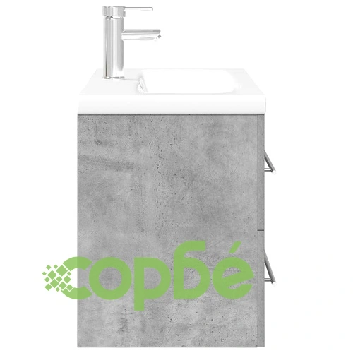 Комплект мебели за баня от 2 части бетонно сив инженерно дърво ➤ топ цена ➤ sorbe.bg