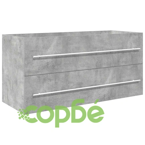 Комплект мебели за баня от 2 части бетонно сив инженерно дърво ➤ топ цена ➤ sorbe.bg