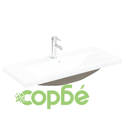 Комплект мебели за баня от 2 части бетонно сив инженерно дърво ➤ топ цена ➤ sorbe.bg