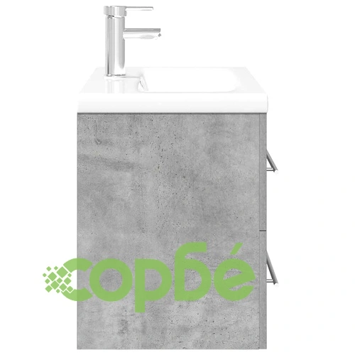 Комплект мебели за баня от 2 части бетонно сив инженерно дърво ➤ топ цена ➤ sorbe.bg