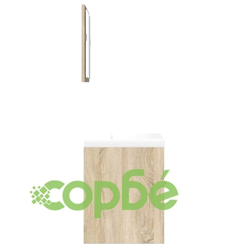 Комплект шкафове за баня от 3 части дъб сонома инженерно дърво ➤ топ цена ➤ sorbe.bg