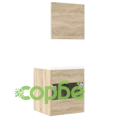 Комплект шкафове за баня от 3 части дъб сонома инженерно дърво ➤ топ цена ➤ sorbe.bg