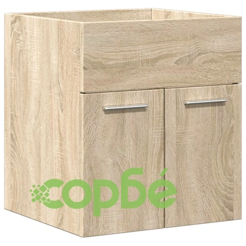 Комплект шкафове за баня от 3 части дъб сонома инженерно дърво ➤ топ цена ➤ sorbe.bg