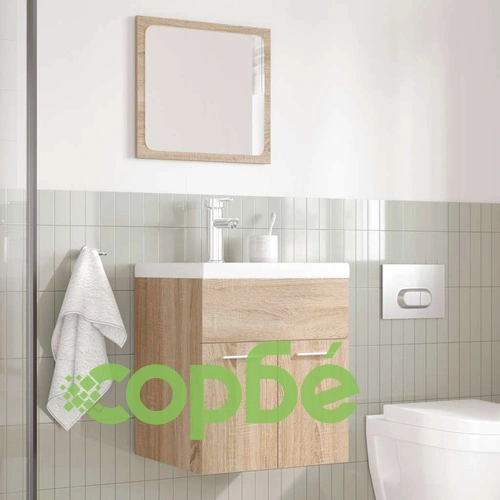 Комплект шкафове за баня от 3 части дъб сонома инженерно дърво ➤ топ цена ➤ sorbe.bg