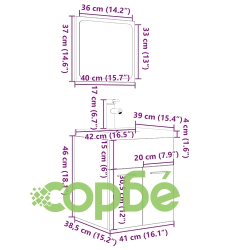 Комплект шкафове за баня от 3 части дъб сонома инженерно дърво ➤ топ цена ➤ sorbe.bg