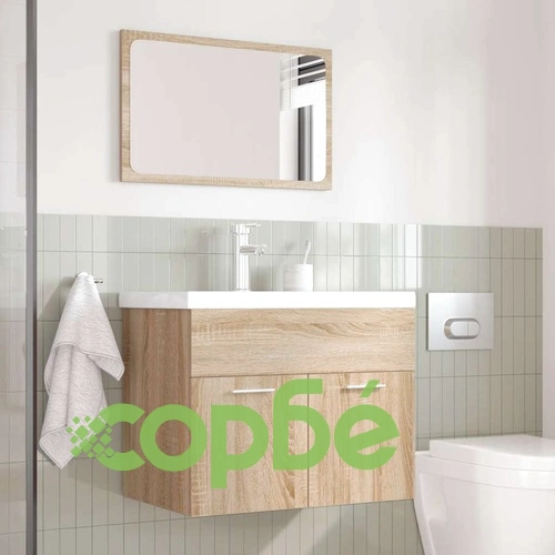 Комплект шкафове за баня от 3 части дъб сонома инженерно дърво ➤ топ цена ➤ sorbe.bg