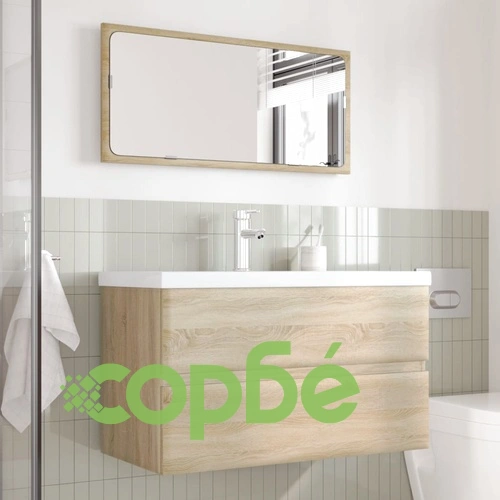 Комплект шкафове за баня от 3 части дъб сонома инженерно дърво ➤ топ цена ➤ sorbe.bg