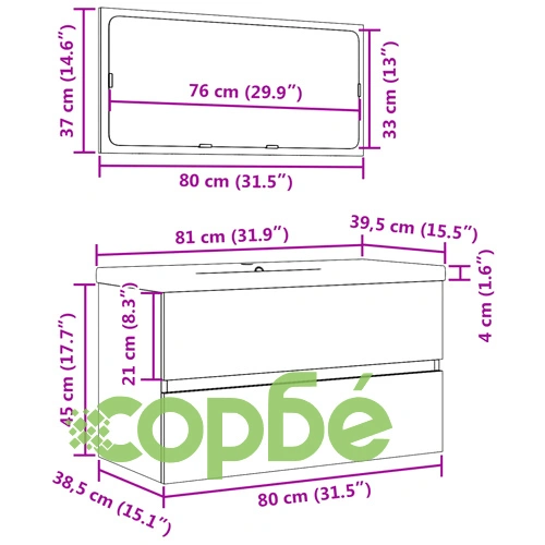 Комплект шкафове за баня от 3 части дъб сонома инженерно дърво ➤ топ цена ➤ sorbe.bg