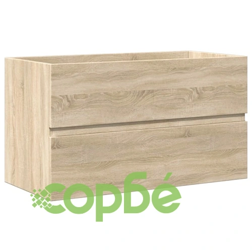 Комплект шкафове за баня от 3 части дъб сонома инженерно дърво ➤ топ цена ➤ sorbe.bg