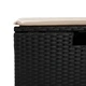 Градински диван от 4 части с възглавници, черен, полиратан