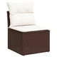 Градински комплект с възглавници, 4 части, кафяв, полиратан