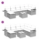 Градински комплект с възглавници, 8 части, светлосив полиратан