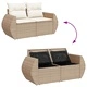Градински диван с възглавници, 8 части, бежов полиратан