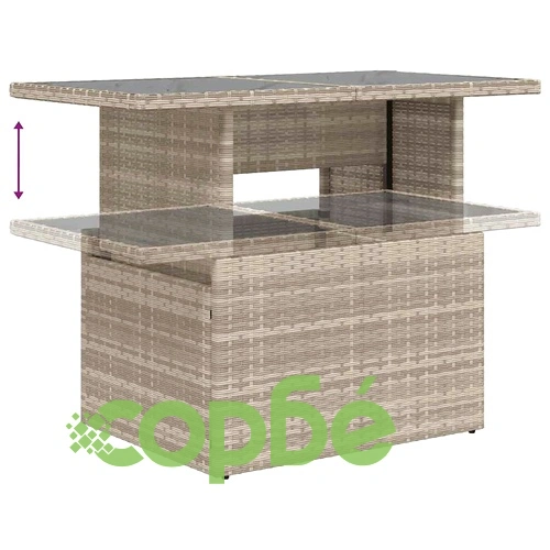 Градински комплект с възглавници, 6 части, светлосив полиратан ➤ топ цена ➤ sorbe.bg