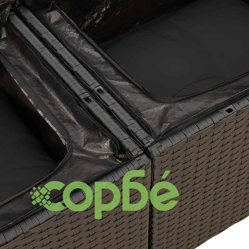 Градински комплект диван с възглавници 9 части черен полиратан ➤ топ цена ➤ sorbe.bg