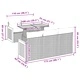 Градински диван с възглавници, 6 части, бежов полиратан, акация