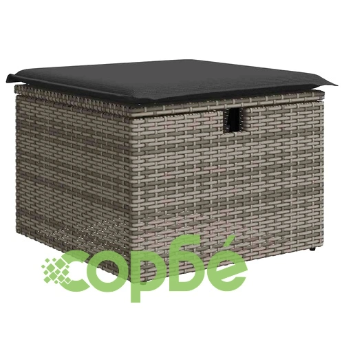 Градински комплект диван с възглавници 8 части сив полиратан ➤ топ цена ➤ sorbe.bg