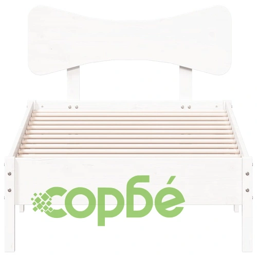 Рамка за легло без матрак, бял, 100x200 см, бор масив ➤ топ цена ➤ sorbe.bg