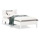 Рамка за легло без матрак, бял, 100x200 см, бор масив