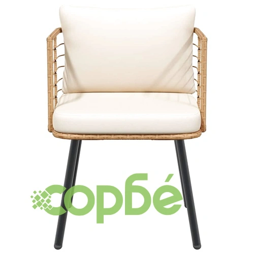 Градински столове 2 бр. с възглавници Natural Poly Rattan ➤ топ цена ➤ sorbe.bg