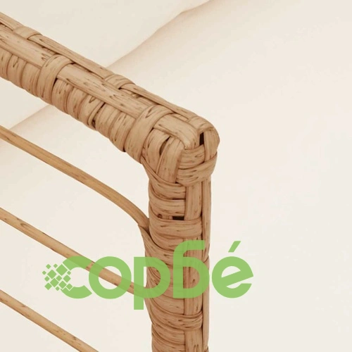 Градински столове 2 бр. с възглавници Natural Poly Rattan ➤ топ цена ➤ sorbe.bg